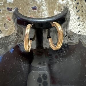 Gold-Tone Textured Hoop Earrings - Women Jewelry